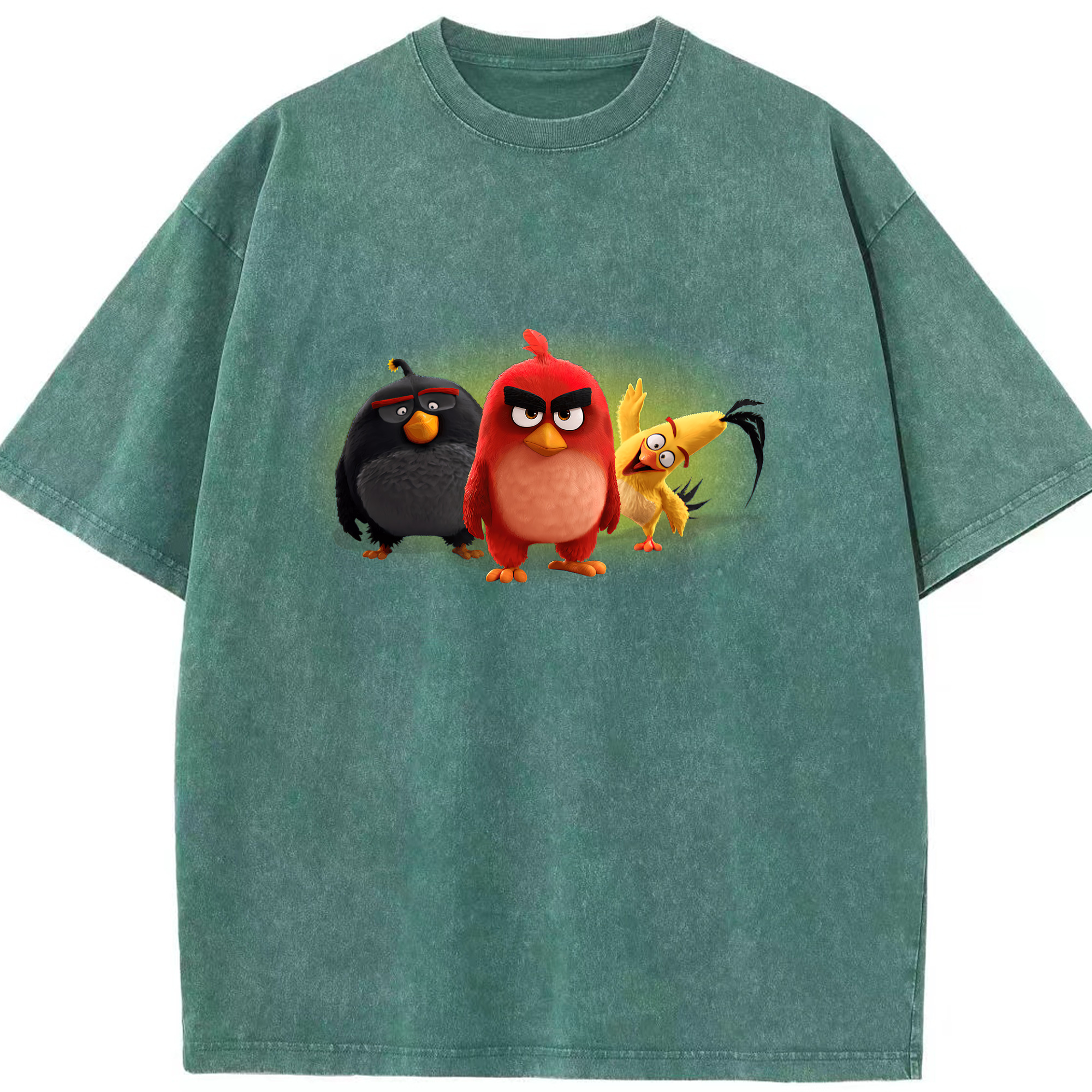 （画像用） Angry Birds アングリーバード 綿100% ヴィンテージ風 半袖Tシャツ（フロントプリント）